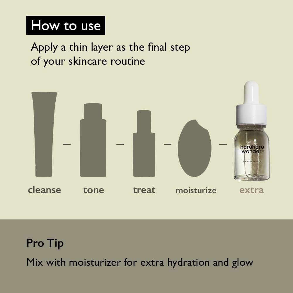 Wonder Huile Pour Le Visage Au Riz Noir Wonder (10 Ml) | Huile Pour Le Visage