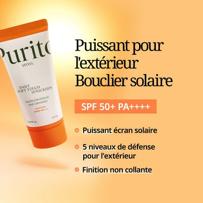 PURITO SEOUL Crème Solaire Quotidienne, SPF50+ PA++++, Céramides, Non White Cast, Protection UVA & UVB Résistante À L'Eau, K-Beauty