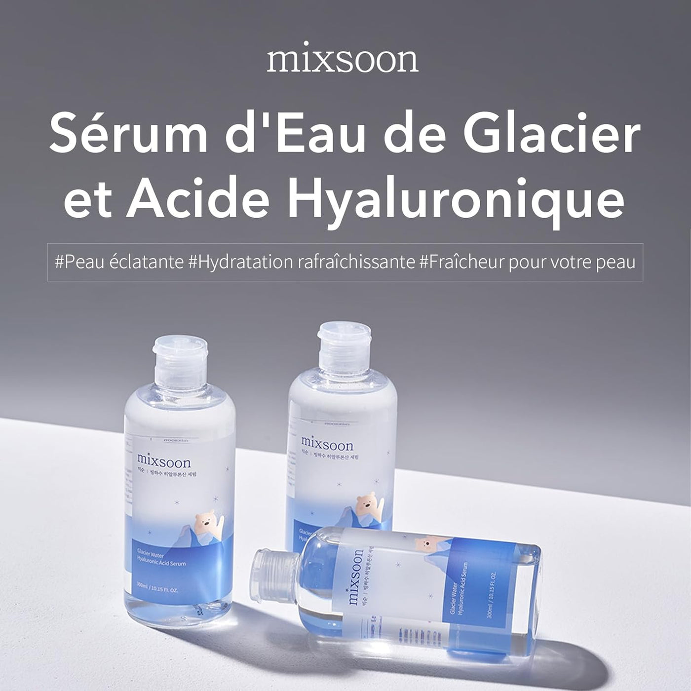 Sérum Hyaluronique À L'Eau De Glacier  - Booster D'Hydratation Non Grasse, Sérum Raffermissant Pour Une Peau Éclatante Et Rosée - Sérum Coréen Pour Peau En Verre - Grande Taille (300Ml).