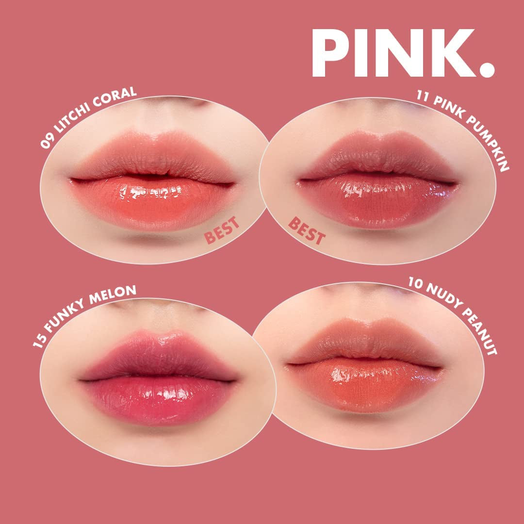 Rom&Nd Teinte Permanente Lush 16 Teintes | Couleur Vive | Finition Brillante | Résistant| Hydratant| Mise En Évidence | K-Beauté | 5.5G/0.2Oz #07 JUJUBES