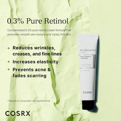 Retinol Cream 0.3, 0.67 Oz, Crème Anti-Âge Pour Les Yeux Et Le Cou Avec Traitement Rétinoïde Pour Raffermir La Peau, Réduire Les Rides, Les Ridules Et Les Signes De Vieillissement