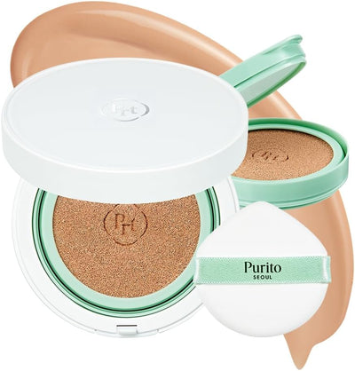 PURITO SEOUL Wonder Releaf Centella BB Cushion #21 Light Beige Fond De Teint, Coréen Centella, Maquillage Longue Tenue, Couverture Impeccable, K-Beauty, 15 G, 0,52 Fl.Oz