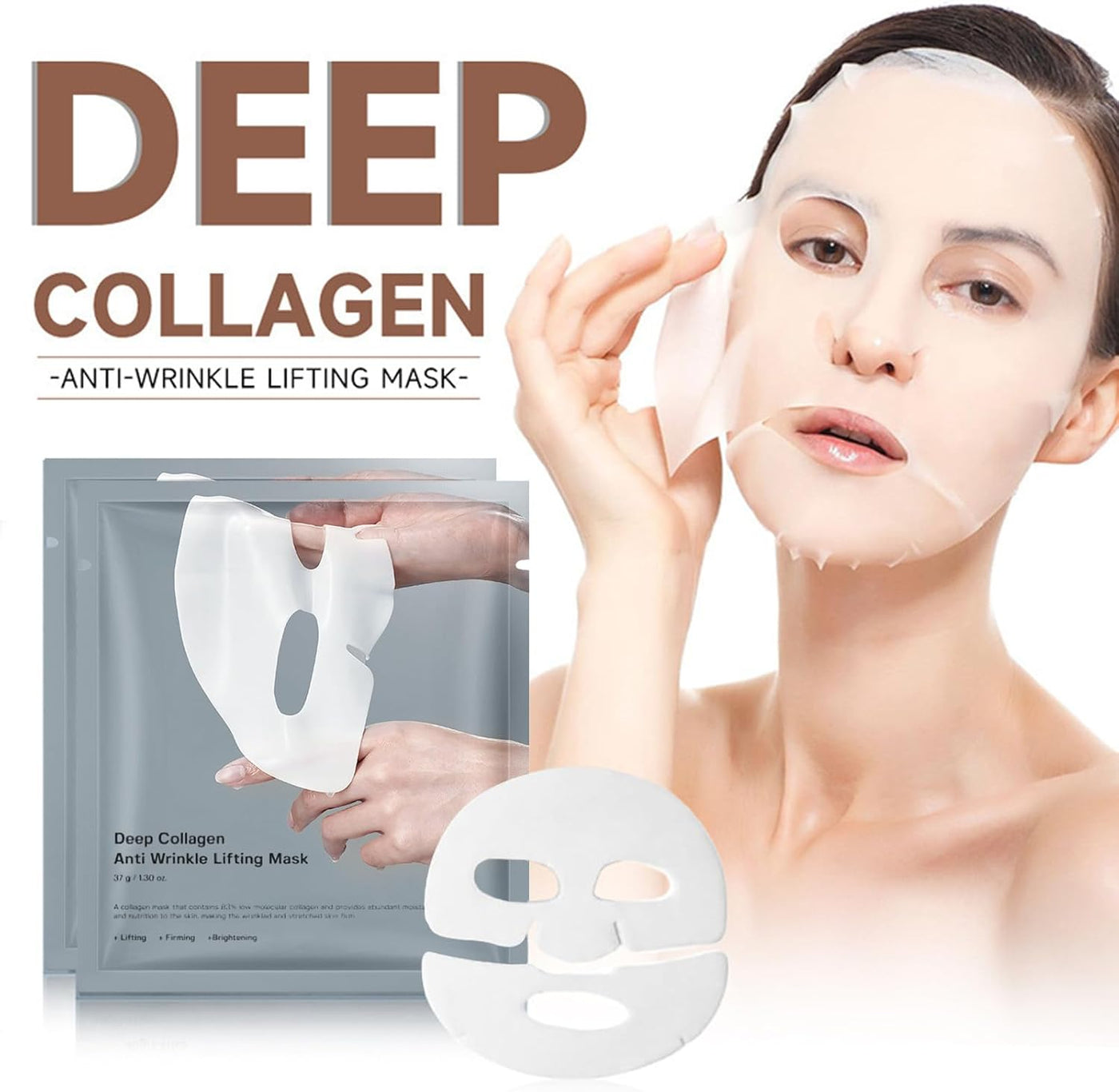 Pemarlis 4 Pièce Bio-Collagen Real Deep Mask, Biodance Collagène Mask Overnight, Soin Du Visage Collagène Film Hydratant Anti-Âge Masque Visage, Korean Biodance Bio-Collagen Real Deep Mask