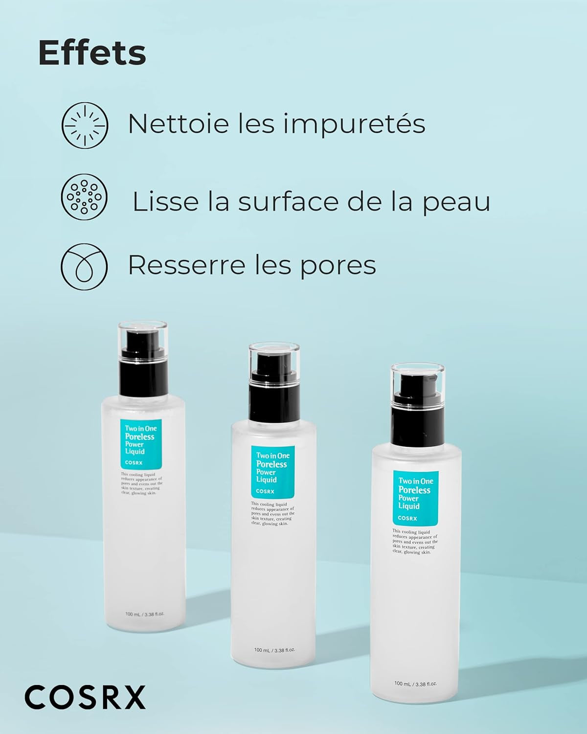 Two in One Poreless Power Liquid, 100Ml / 3.38 Fl.Oz | Resserrement Des Pores | Sans Test Sur Les Animaux, Sans Paraben, Korean Skincare