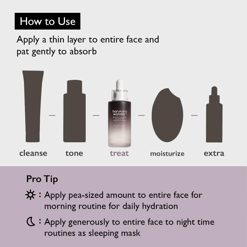 Wonder |  Wonder Du Riz Noir 2GF Ampoule 1 Fl.Oz / 30Ml | Serum EGF Pour Le Visage, anti Rides | Sans Cruauté Animale | EWG Green