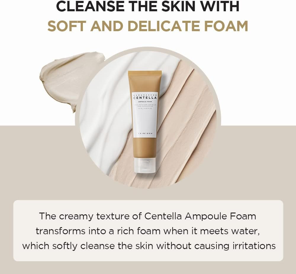 SKIN1004 Madagascar Centella Ampoule De Mousse 125 Ml | Nettoyant Mousse À Ph Faible | Poudre De Soude Naturelle | Composite De Noix De Coco | Grade Vert CEE