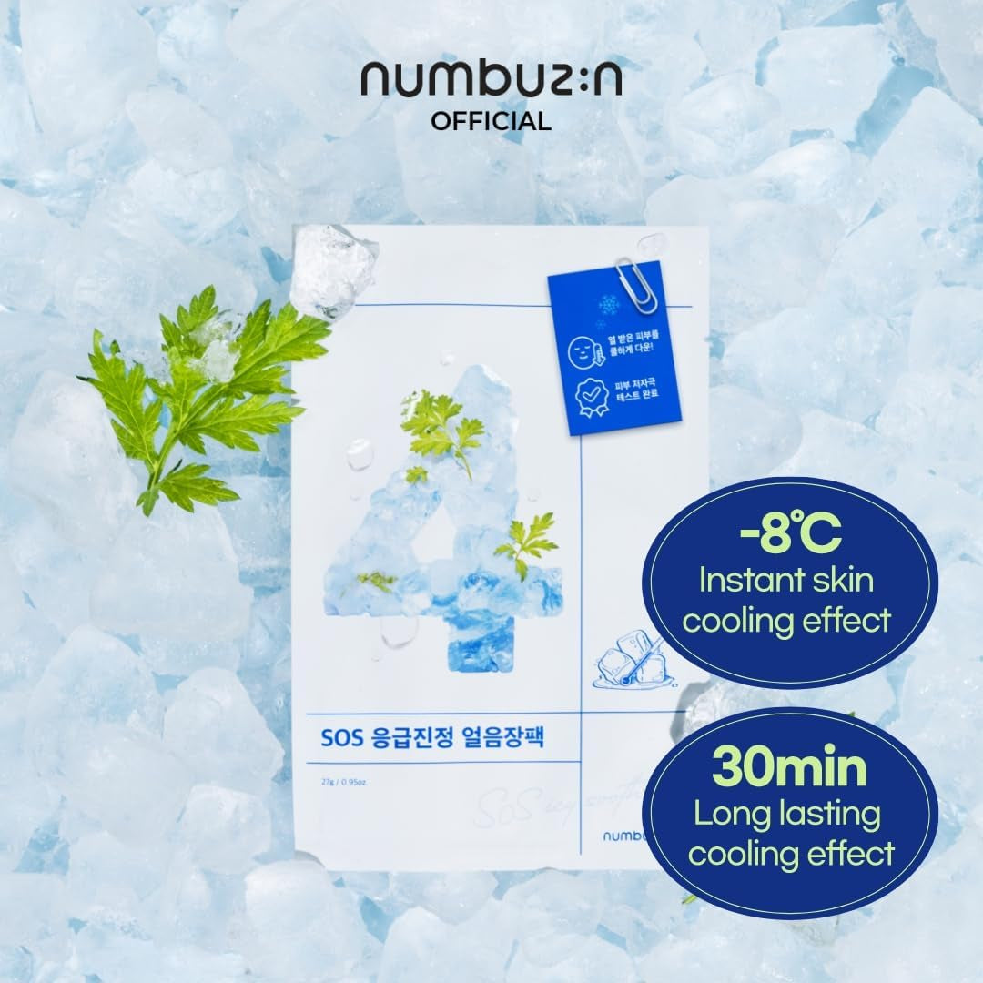 No.4 Icy Soothing Sheet Mask 4Ea/Boîte | Rafraîchissez Instantanément La Peau Chauffée, Apaisez Et Détendez Les Éruptions Soudaines